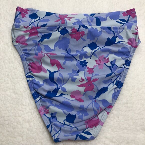 Splendid High Waisted Bikini Bottom Women Small Purple Floral Tie Front Beach - Picture 4 of 10